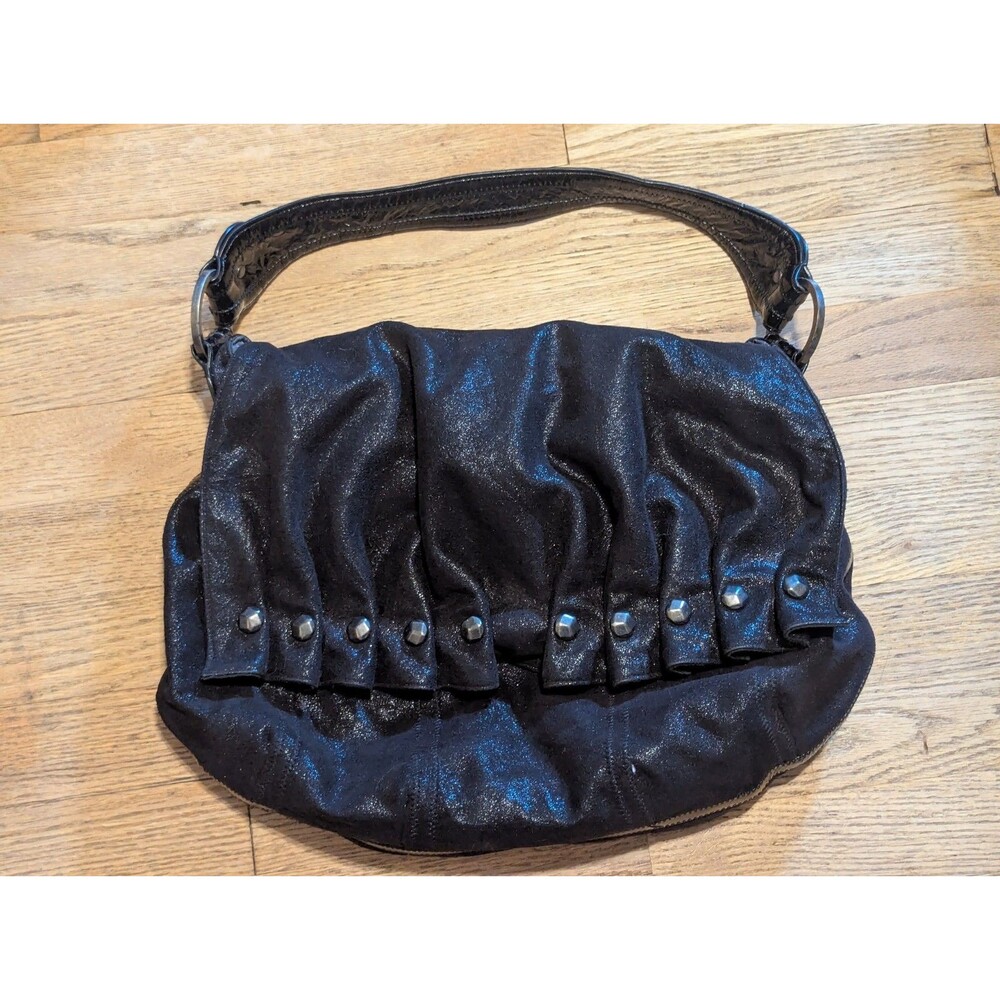7 For All Mankind Purse Shoulder Bag Shimmering Studded Hobo Flap Purse